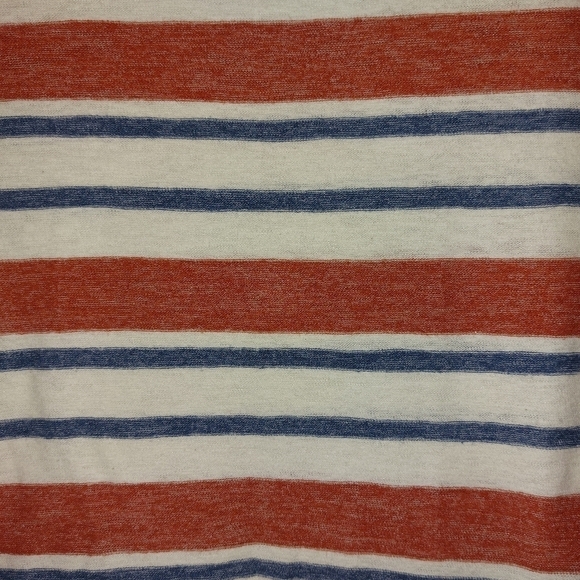 MADEWELL LADIES BLUE/ORANGE STRIPED SHORT SLEEVE TOP- XS - Picture 4 of 5